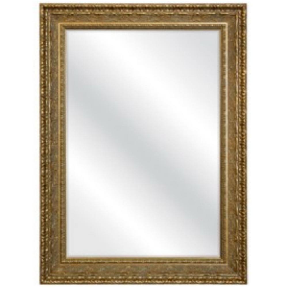 Gold 31.4 in. W x 43.3 in. H Rectangle Plastic Framed Mirror