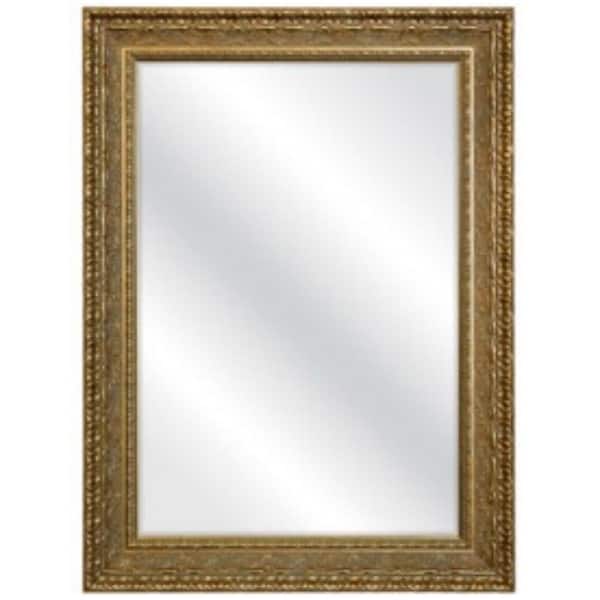 Gold 31.4 in. W x 43.3 in. H Rectangle Plastic Framed Mirror