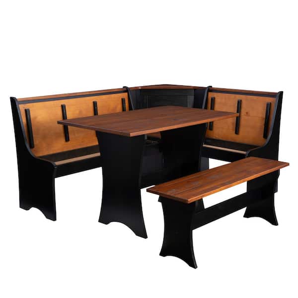 Linon Home Decor Becker 3-Piece L-Shaped Rectangle Black and