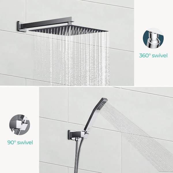 ANZA 10 in. 2-Jet High-Pressure Rainfall Bathroom Shower System in