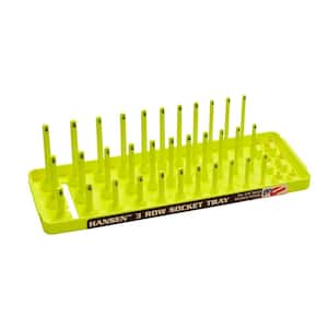 Standard Regular Semi-Deep Deep Socket Holder in Hi-Viz Yellow 1/4 in. Drive