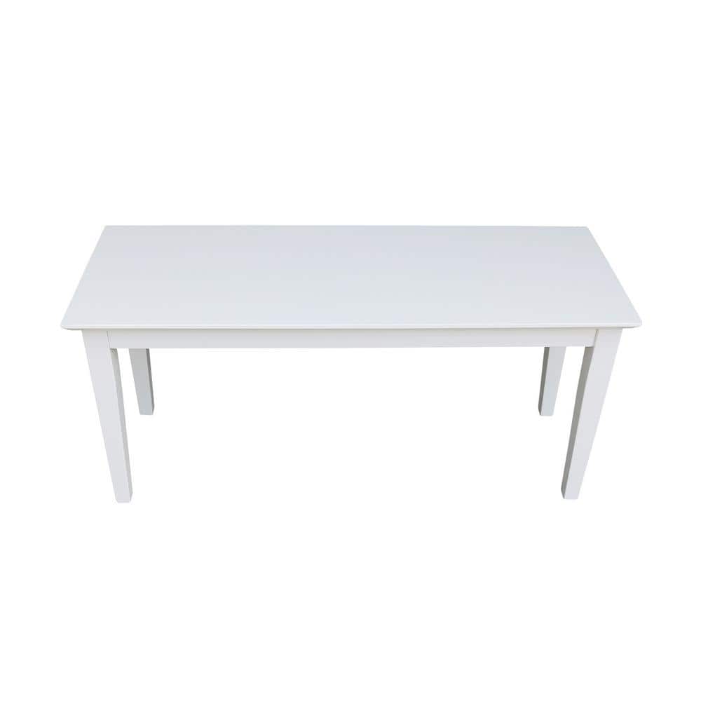 White Solid Wood Shaker Style Storage Bench