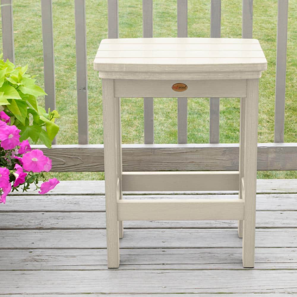 Lehigh Whitewash Plastic Armless Counter Height Stool