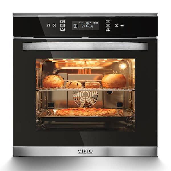 24 in. Single Electric Wall Oven With Convection and Touch Panel in Black