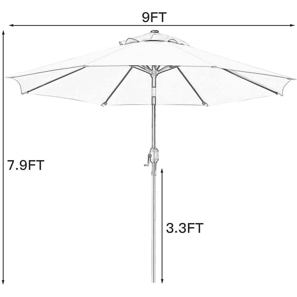 9 ft. Purple Aluminum Market Patio Umbrella with Crank Lift
