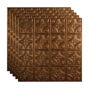 Traditional #1 2 ft. x 2 ft. Oil Rubbed Bronze Lay-In Vinyl Ceiling Tile ( 20 sq.ft. )