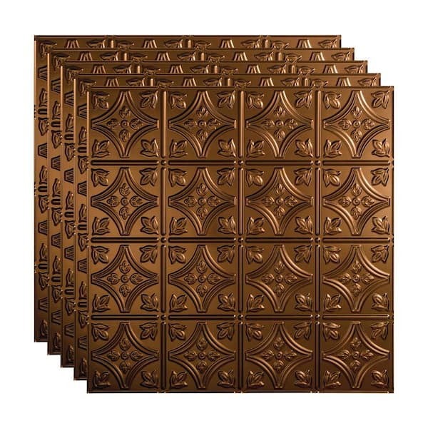 Fasade Traditional #1 2 ft. x 2 ft. Oil Rubbed Bronze Lay-In Vinyl Ceiling Tile ( 20 sq.ft. )