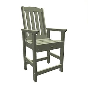 Lehigh Eucalyptus Counter-Height Recycled Plastic Outdoor Dining Arm Chair