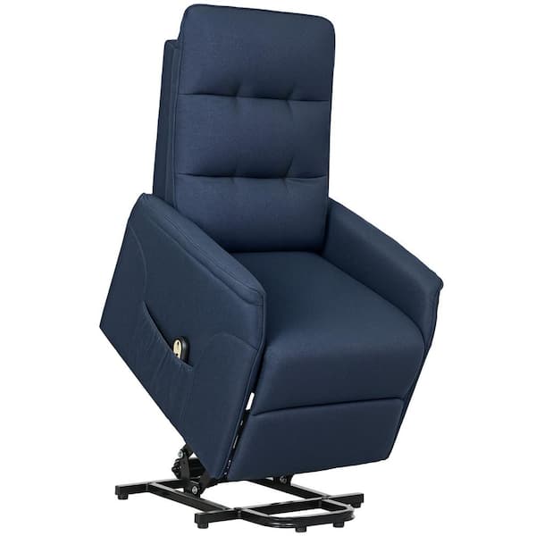 Power Lift Recliner Chair, Electric Reclining Chair with Remote, Side Pockets, Pocket Spring, Deep Blue