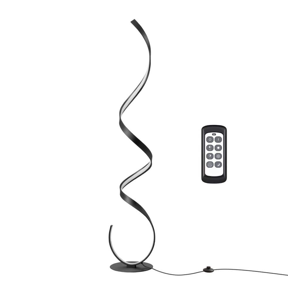 59 in. Black Modern Dimmable LED Standard Floor Lamp with Remote Control, 3-Color Temperature & Adjustable Head price history on PriceWatchPro