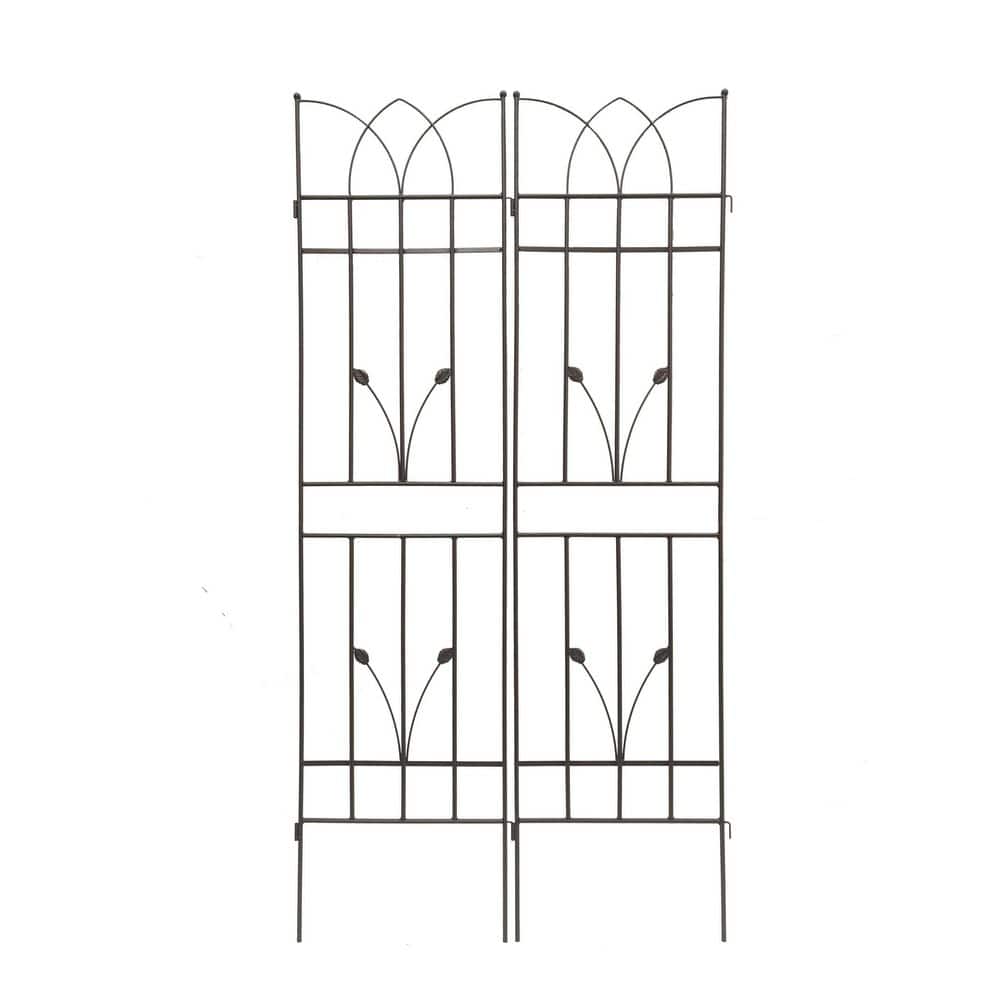 Metal Garden Trellis 71 in. x 17.7 in. Rustproof Trellis for Climbing Plants, Brown (4-Pack) price history on PriceWatchPro