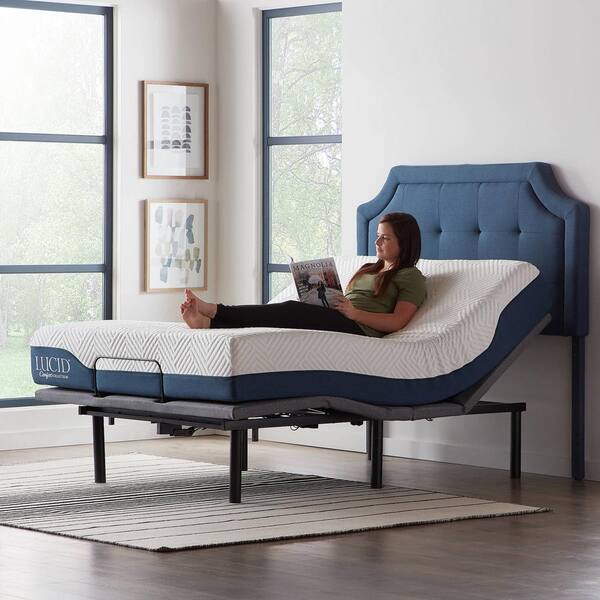 Lucid Comfort Collection Deluxe Adjustable Bed Base Queen Luccl6lpqqab Lucid Comfort Collection Premium Adjustable Base Queen, Deluxe King Size Bed Dimensions