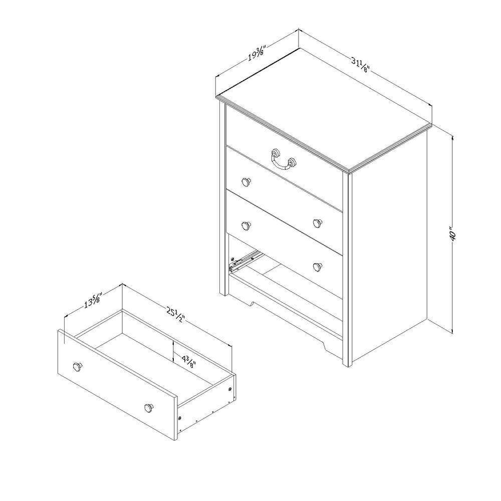 Coastal White 4-Drawer Nursery Dresser with Rope Handle
