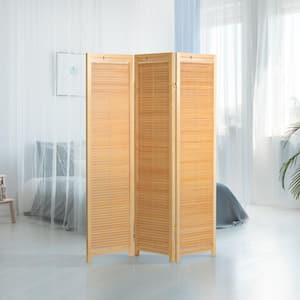 Natural 6 ft. Tall Adjustable Shutter 3-Panel Room Divider