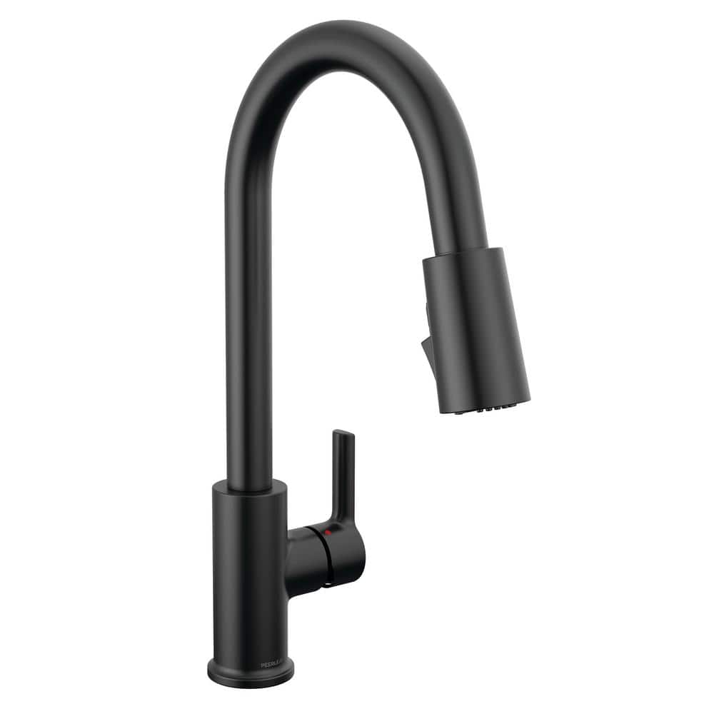 Peerless Flute Single Handle Pull Down Sprayer Kitchen Faucet with 1.0 ...