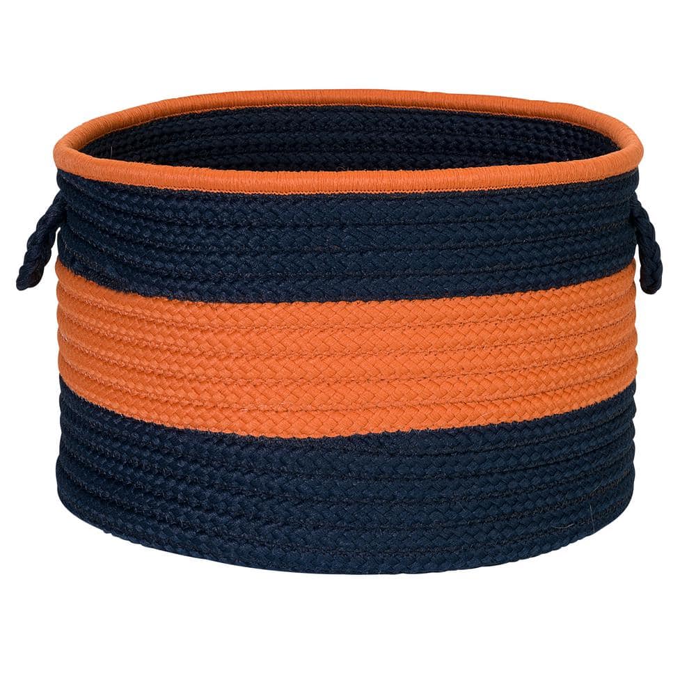 Color Pop Round Polypropylene Basket Navy/Orange 24 in. x 24 in. x 14 in.