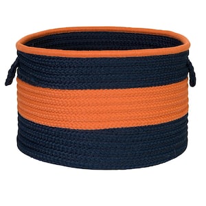 Color Pop Round Polypropylene Basket Navy/Orange 24 in. x 24 in. x 14 in.