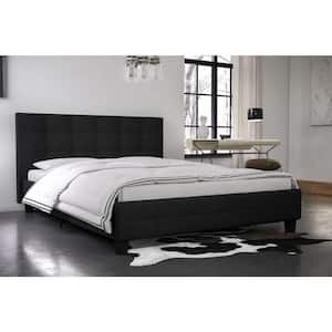 Ryan Black Linen Upholstered Full Bed