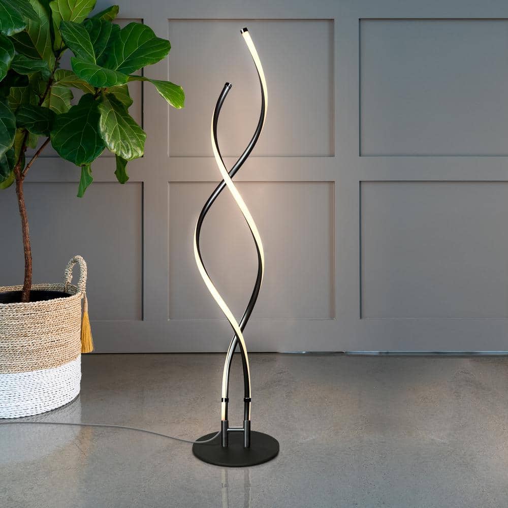 Embrace Adjustable 60" Black LED Energy-Efficient Floor Lamp