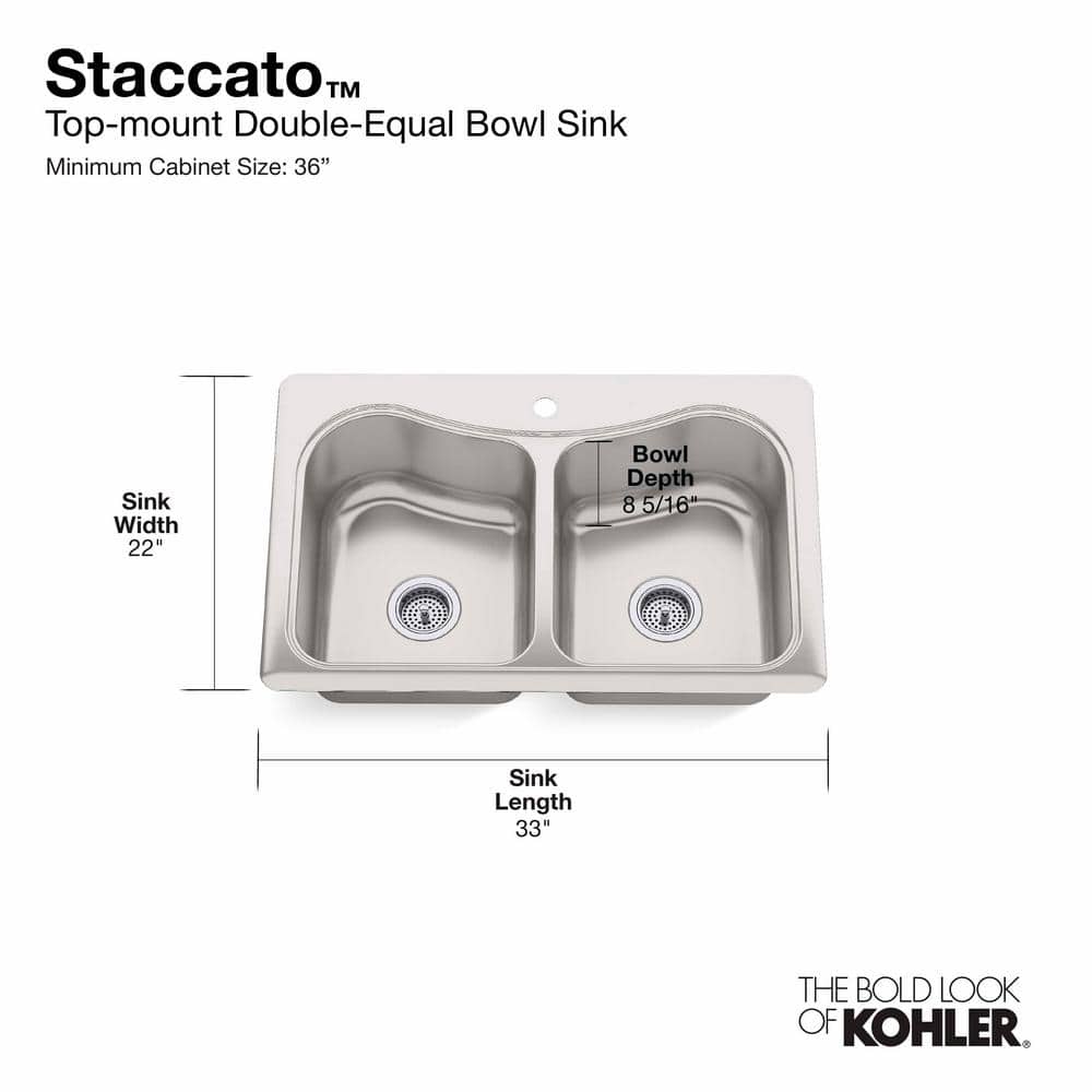 Stainless Steel Double Bowl Drop-In Kitchen Sink