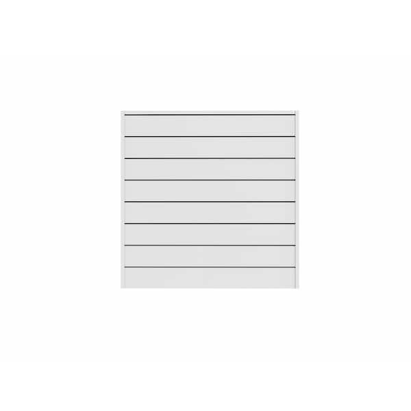CROWNWALL Home 6 in. x 4 ft. x 4 ft. Heavy Duty PVC Slatwall Organizer Panel Set in Dove Grey