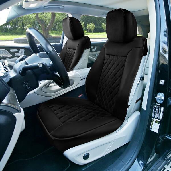 Universal Car PU Leather Front Seat Cushion w/ Bamboo Charcoal
