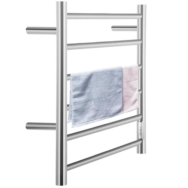 VEVOR Heated Towel Rack 12 Bars Design Polishing Brushed Stainless Steel Electric Towel Warmer with Built-in Timer Wall-Mounted for Bathroom