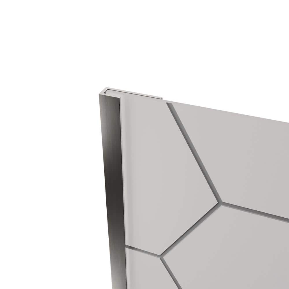White and Gray Hexagon 60" x 36" x 80" Shower Wall Surround with Nickel Trim