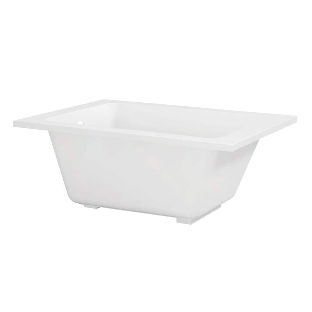 Aqua Eden 48 in. x 31.9 in. Acrylic Rectangular Drop-In Soaking Bathtub with Reversible Drain in Glossy White price history on PriceWatchPro