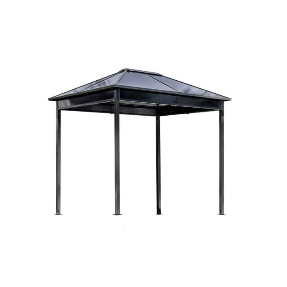 Danxia 7 ft. x 9 ft. Black Steel Frame Patio Gazebo