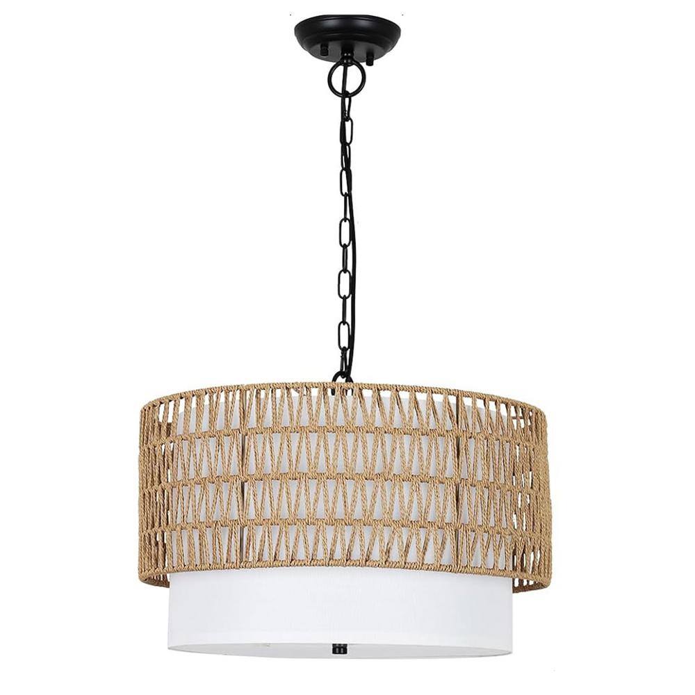 5-Light Boho Farmhouse Rattan Chandelier Pendant Light with Woven Fabric Shade, for Kitchen Bedroom Island Hallway price history on PriceWatchPro