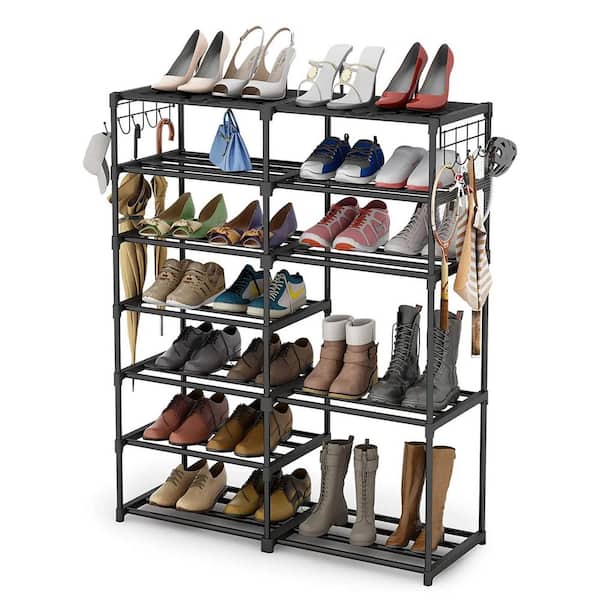 BYBLIGHT 55 in. H x 25 in. W Black 24-Pairs Shoe Storage Cabinet, 8-Tier  Shoe Rack BB-XK00061GX - The Home Depot