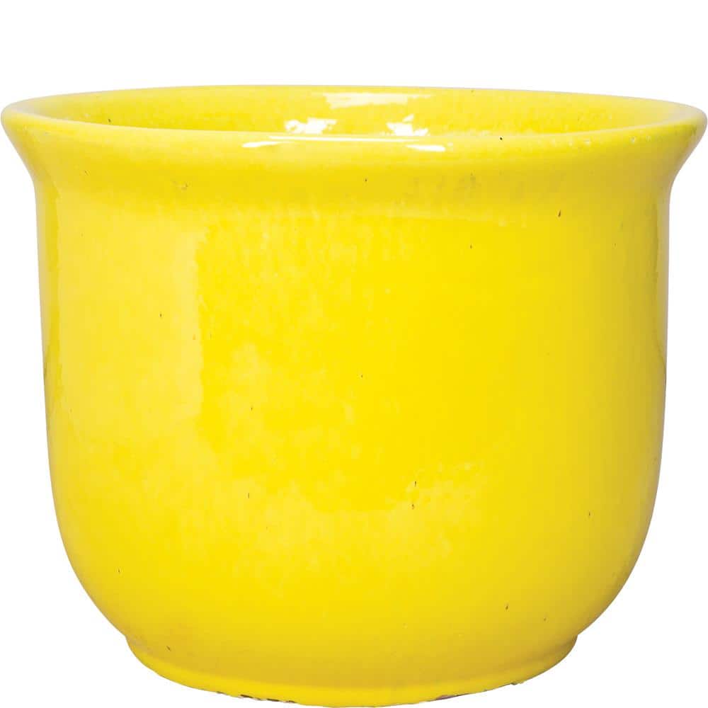 19 in. Yellow Ceramic Langston Garden Planter GGC300EYE The Home Depot