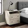 Walker Edison Furniture Company 22 in. W. 2-Drawer Birch Wood and Metal Nightstand with Mountable USB Port HD8768