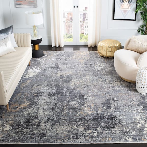 Eclipse 8 ft. x 10 ft. Gray/Beige Modern Industrial Textured Abstract Area Rug