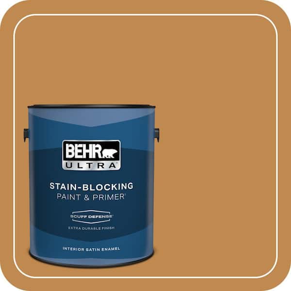BEHR ULTRA 1 gal. #M250-6 Toffee Tart Extra Durable Satin Enamel Interior Paint & Primer
