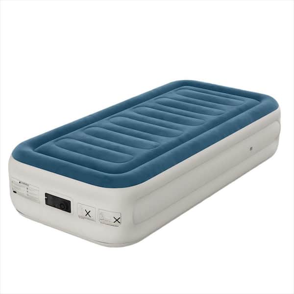 18 in. Twin Air Mattress with Built-in Pump with Storage Bag, Inflatable Bed for Home, Camping and Guests