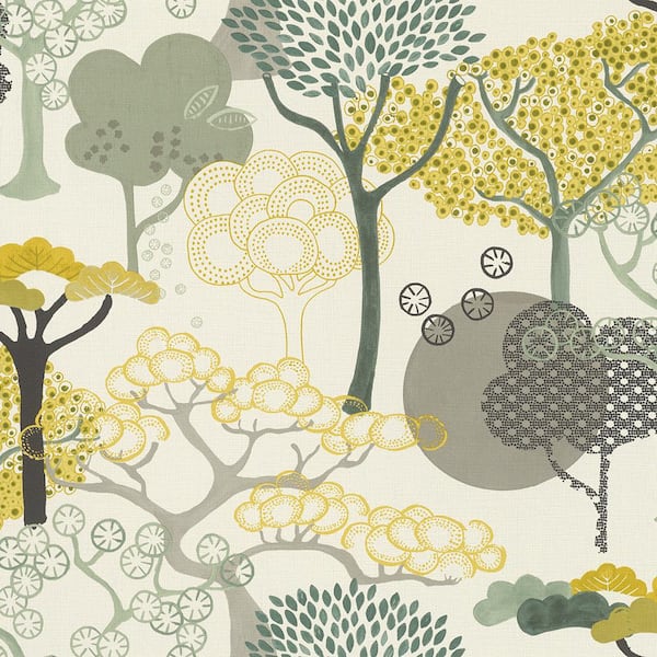 Advantage Misaki Yellow Trees Wallpaper Sample