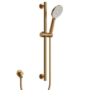 1-Handle 3-Spray Shower Faucet 2.5 GPM with Slide Bar in Brushed Gold