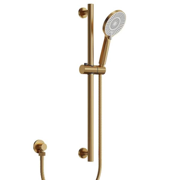 1-Handle 3-Spray Shower Faucet 2.5 GPM with Slide Bar in Brushed Gold