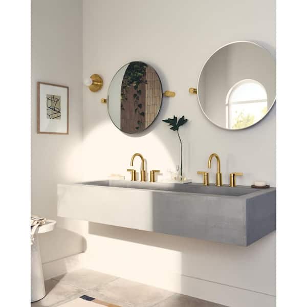 Cia 8 in. Widespread 2-Handle High-Arc Bathroom Faucet Trim Kit in Brushed Gold (Valve Sold Separately)