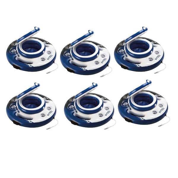 Intex Mega Chill Blue Inflatable Beverage Floating Pool Cooler (6-Pack)