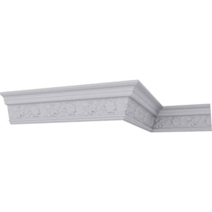 SAMPLE - 3-3/8 in. x 12 in. x 5-1/8 in. Polyurethane Flowing Wind Crown Moulding