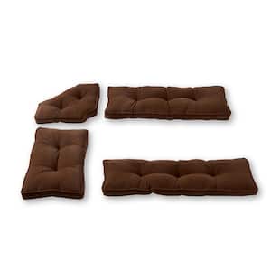 Hyatt Chocolate 4-Piece Microfiber Kitchen Nook Cushion Set