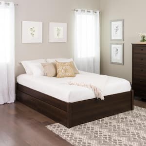 Select Espresso Queen 4-Post Platform Bed with 2-Drawers