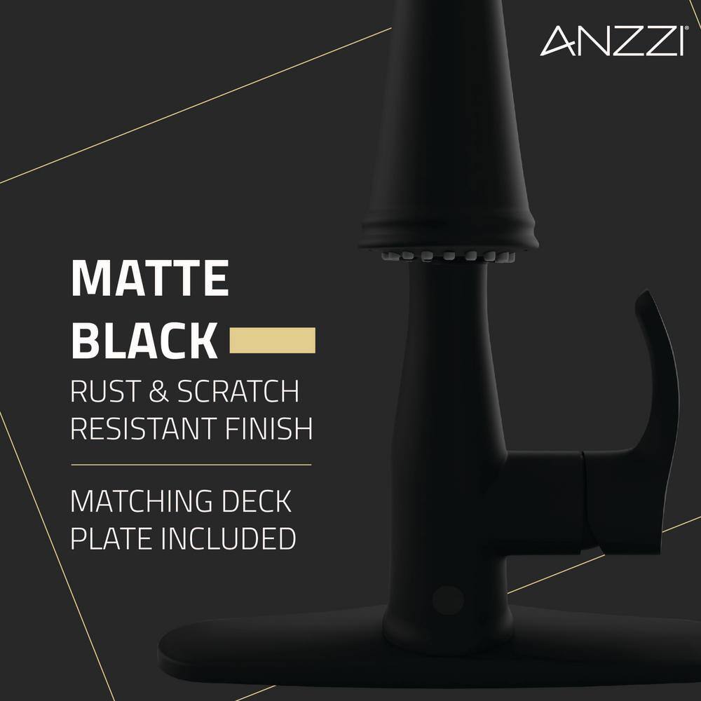Matte Black Stainless Steel Touchless Pull-Down Kitchen Faucet