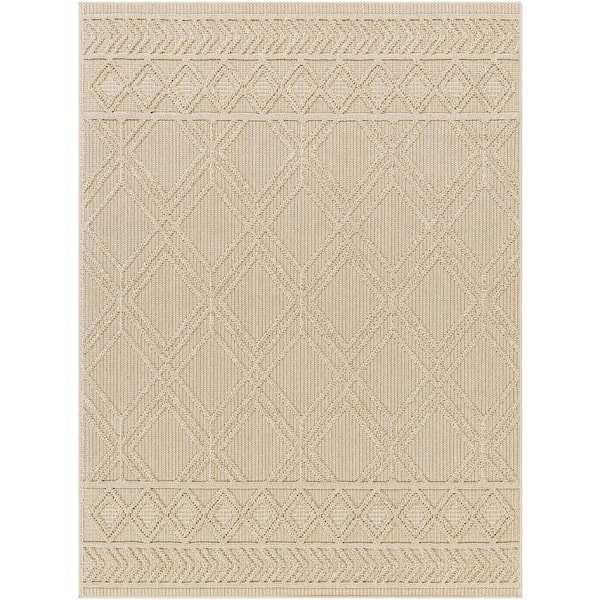 Rockport Beige Moroccan 8 ft. x 10 ft. Indoor/Outdoor Area Rug