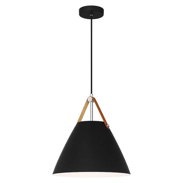 DSI Harper 1-Light Matte Black Pendant with Metal Shade DSHD19559P