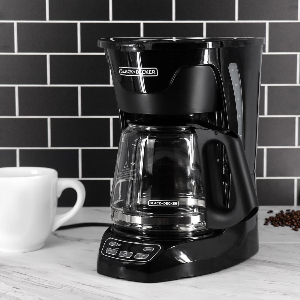 Black Programmable 12-Cup Coffeemaker with Vortex Technology