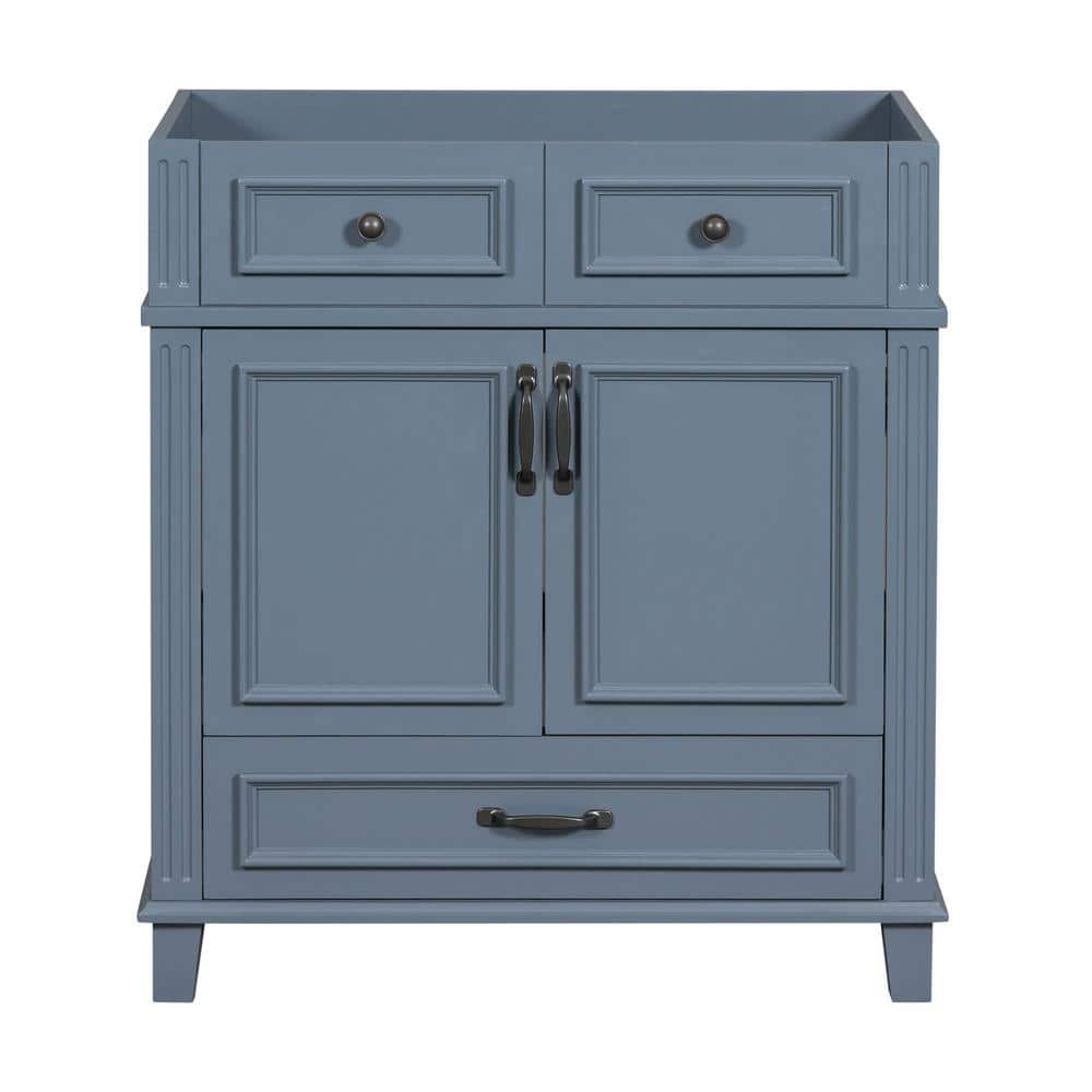 30 in. W x 18 in. D x 33.14 in. H Bath Vanity Cabinet without Top in Blue w